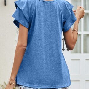 Flutter Sleeve V-Neck Top for Coastal Resort Style - image 4