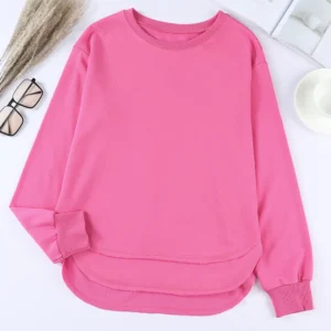 Dropped Shoulder Sweatshirt with Side Slits – Casual Resort Top - image 5