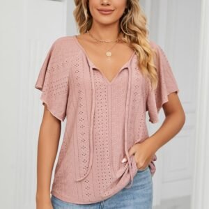 Tie-Neck Flutter Sleeve Top — Resort Style - image 6