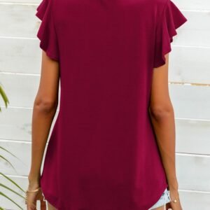 Butterfly Sleeve Top with Round Neck for Resort Style - image 4