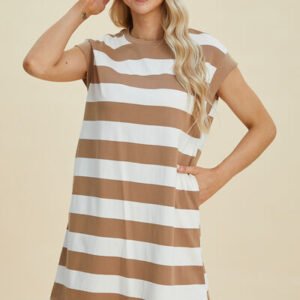 Striped Cap Sleeve Mini Dress – Casual Resort Style - image 3