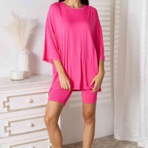 Rayon Three-Quarter Sleeve Top & Shorts Set - Resort Loungewear - image 6