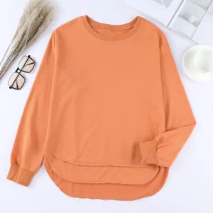 Dropped Shoulder Sweatshirt with Side Slits – Casual Resort Top - image 3