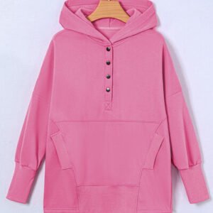 Dropped Shoulder Hoodie with Snap Neck for Coastal Breezes - image 4