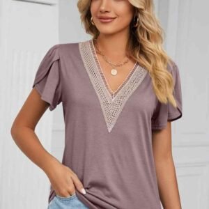 Petal Sleeve V-Neck Top for Coastal Resort Style - image 3