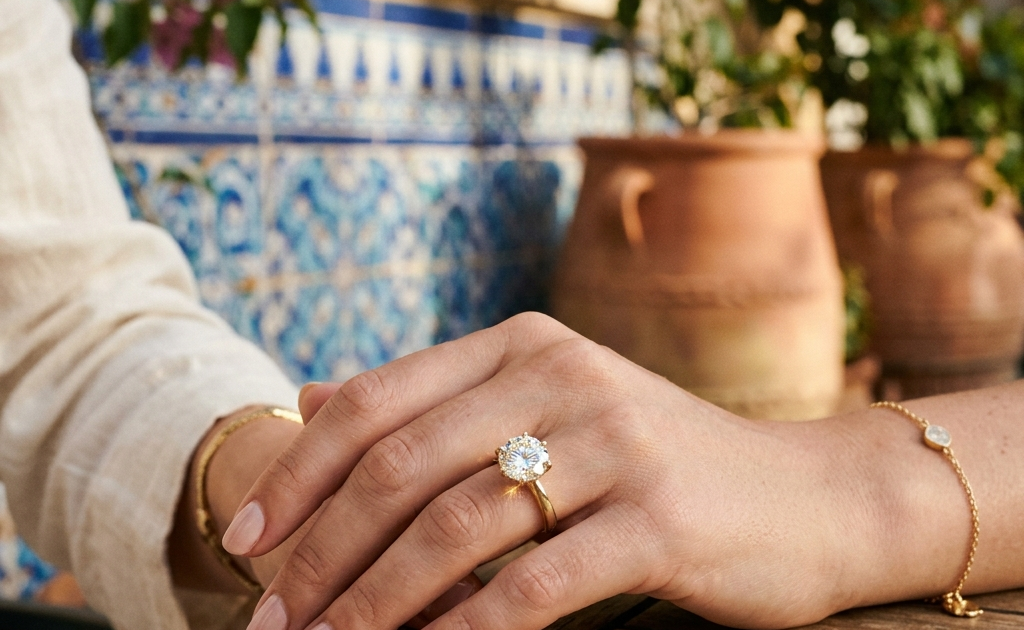 Moissanite vs diamond engagement ring comparison | Lexazi