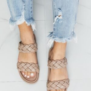 Braided Faux Leather Slippers — Open Toe Resort Comfort - image 2
