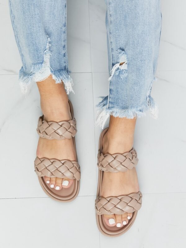 Braided Faux Leather Slippers — Open Toe Resort Comfort - alternate view
