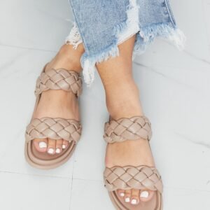 Braided Faux Leather Slippers — Open Toe Resort Comfort - image 4