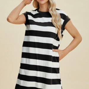 Striped Cap Sleeve Mini Dress – Casual Resort Style - image 2