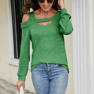 Cold Shoulder Cutout Top - Casual Cotton Blend for Resort Style - image 6