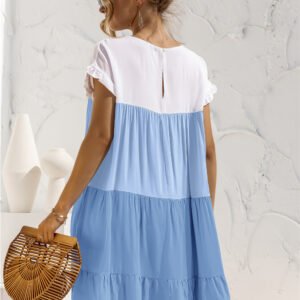Color Block Ruffle Hem Dress – Resort Casual Style - image 5