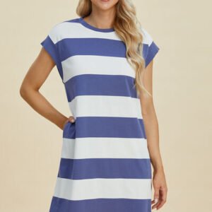 Striped Cap Sleeve Mini Dress – Casual Resort Style - image 4
