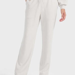 Drawstring Waist Pants with Pockets for Coastal Leisure - image 2