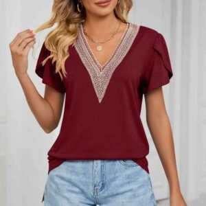 Petal Sleeve V-Neck Top for Coastal Resort Style - image 4