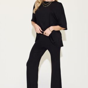 Bamboo T-Shirt & Flare Pants Set - Lounge & Resort Wear - image 3