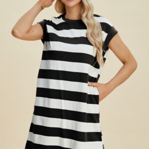 Striped Cap Sleeve Mini Dress – Casual Resort Style - image 5