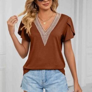 Petal Sleeve V-Neck Top for Coastal Resort Style - image 5