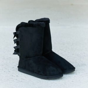 Faux Suede Boots with Bow Detail for Winter - image 6