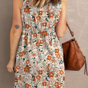 Floral V-Neck Sleeveless Dress with Slit for Resort - image 6