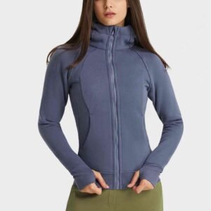 Hooded Zip-Up Sports Jacket with Seam Details for Resort - image 3