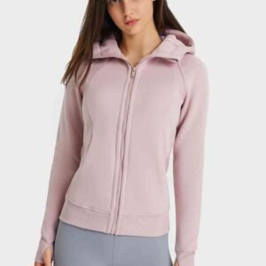 Hooded Zip-Up Sports Jacket with Seam Details for Resort - image 5