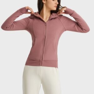 Hooded Zip-Up Sports Jacket with Seam Details for Resort - image 6