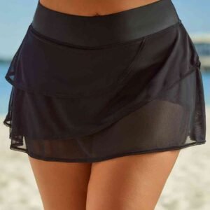 Layered Swim Skirt with Moderate Stretch — Coastal Style - image 2