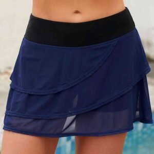 Layered Swim Skirt with Moderate Stretch — Coastal Style - image 3