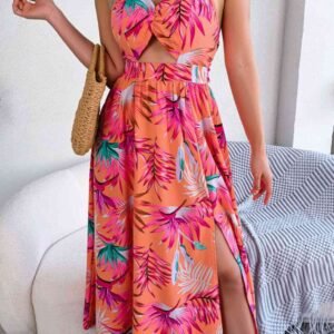 Maxi Halter Dress with Backless Cutout — Mediterranean Style - image 2