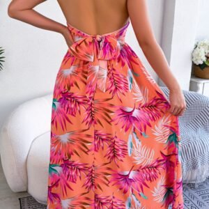 Maxi Halter Dress with Backless Cutout — Mediterranean Style - image 4
