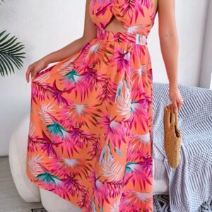 Maxi Halter Dress with Backless Cutout — Mediterranean Style - image 5