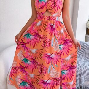 Maxi Halter Dress with Backless Cutout — Mediterranean Style - image 6