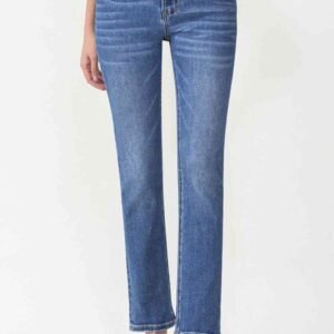 Midrise Slim Ankle Straight Jeans — Classic Medium Wash - image 2