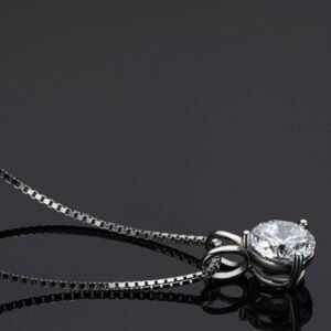 Moissanite Solitaire Necklace with Sterling Silver Chain - image 5
