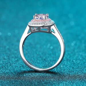 Moissanite Solitaire Ring Sterling Silver Pink Stone - image 6