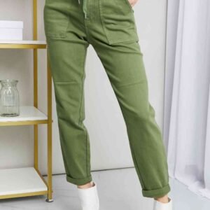 Drawstring Waist Jeans with Pockets for Casual Resort Style - image 3