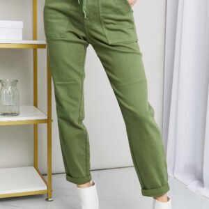 Drawstring Waist Jeans with Pockets for Casual Resort Style - image 4