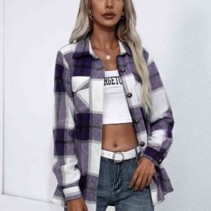 Plaid Button-Up Flannel Shirt — Cozy Mediterranean Outerwear - image 3
