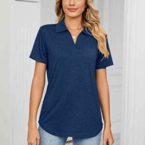 Johnny Collar Polo Shirt with Curved Hem for Resort Style - image 4