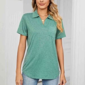 Johnny Collar Polo Shirt with Curved Hem for Resort Style - image 5