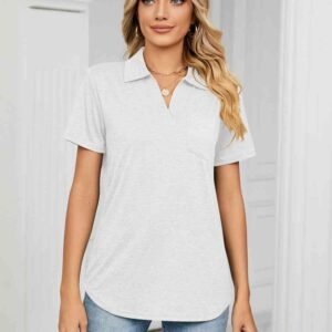 Johnny Collar Polo Shirt with Curved Hem for Resort Style - image 6