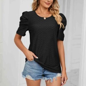 Eyelet Puff Sleeve Blouse for Mediterranean Resort Style - image 6