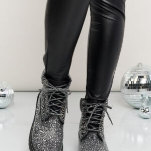 Rhinestone Combat Boots with Platform Heel for Resort Style - image 6