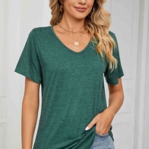 V-Neck Short Sleeve T-Shirt for Coastal Resort Style - image 2