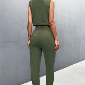 Sleeveless Top & Jogger Set – Casual Comfort for Resort Days - image 3