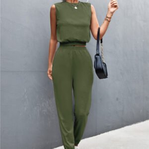 Sleeveless Top & Jogger Set – Casual Comfort for Resort Days - image 4
