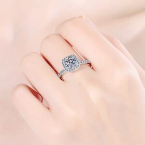 Square Moissanite Sterling Silver Ring for Women - image 4