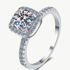 Square Moissanite Sterling Silver Ring for Women - image 5