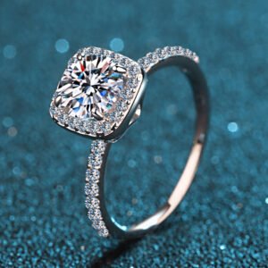 Square Moissanite Sterling Silver Ring for Women - image 6
